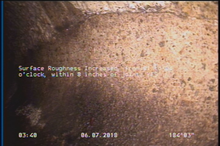 Surface Roughness Increased, from 01 to 04 o'clock, within 8 inches of joint: YES