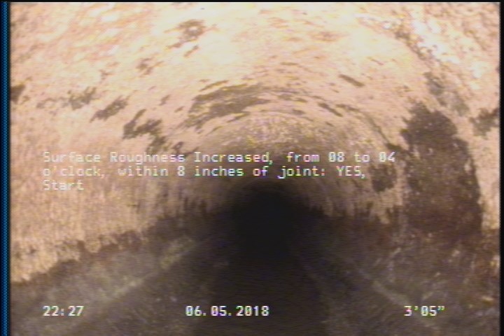 Surface Roughness Increased, from 08 to 04 o'clock, within 8 inches of joint: YES, Start