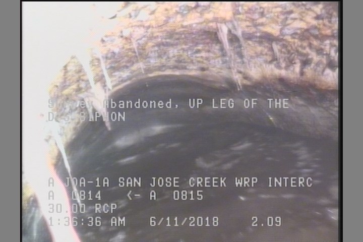 Survey Abandoned - UP LEG OF THE D/S SIPHON