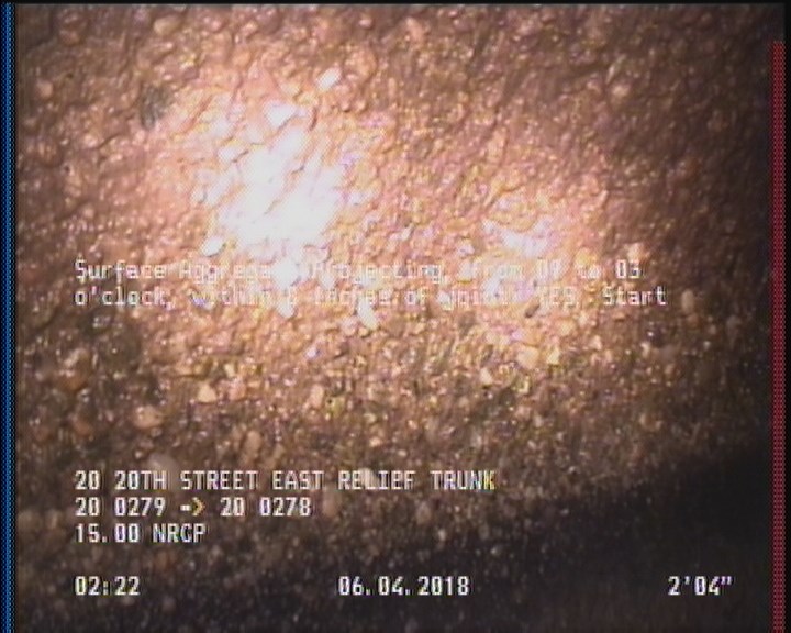 Surface Aggregate Projecting, from 09 to 03 o'clock, within 8 inches of joint: YES, Start