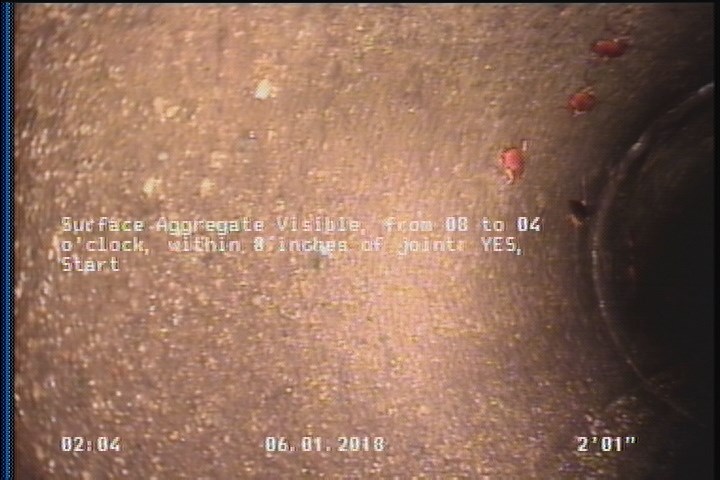 Surface Aggregate Visible, from 08 to 04 o'clock, within 8 inches of joint: YES, Start