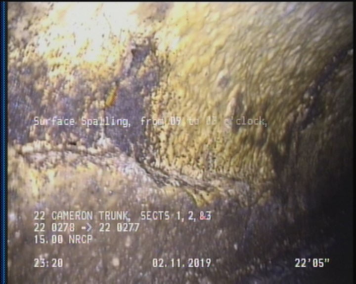 Surface Spalling, from 09 to 03 o'clock, within 8 inches of joint: YES, Start