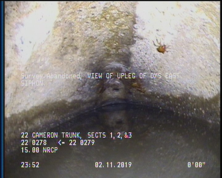 Survey Abandoned - VIEW OF UPLEG OF D/S EAST SIPHON.