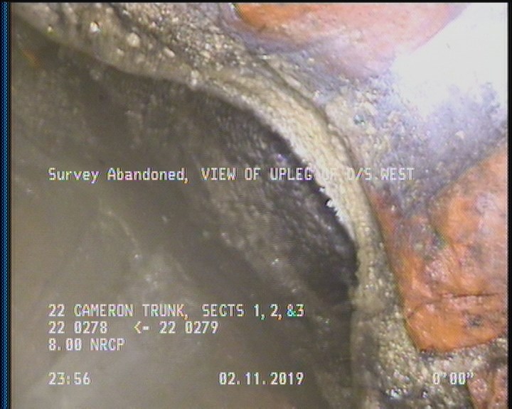 Survey Abandoned - VIEW OF UPLEG OF D/S WEST SIPHON.