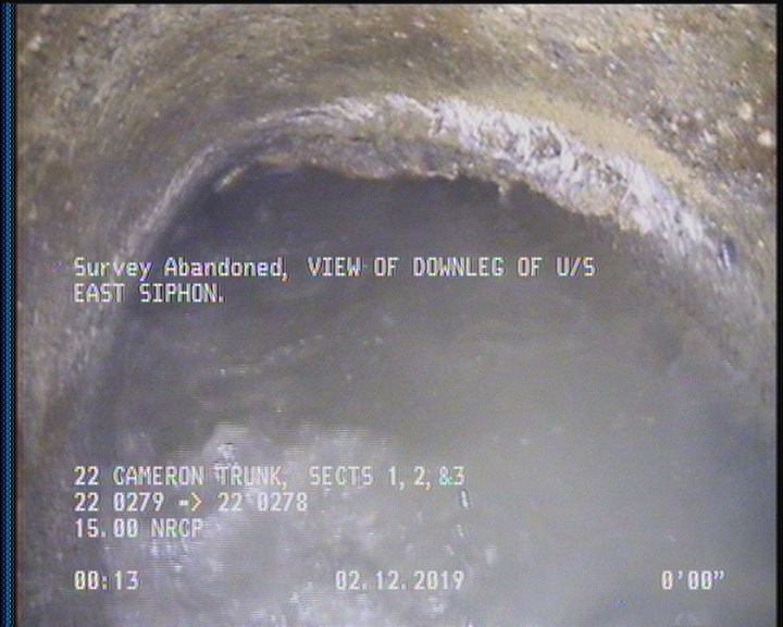 Survey Abandoned - VIEW OF DOWNLEG OF U/S EAST SIPHON.