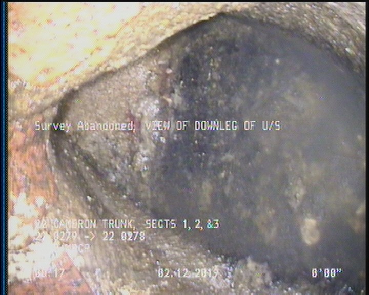 Survey Abandoned - VIEW OF DOWNLEG OF U/S WEST SIPHON.,