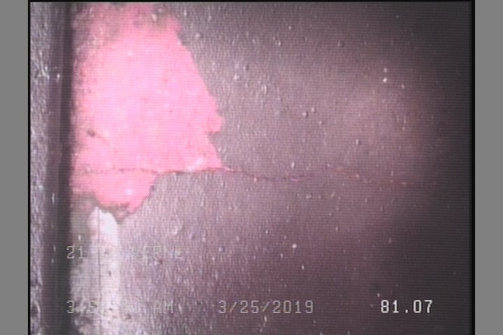 Crack Longitudinal, at 12 o'clock, within 8 inches of joint: YES