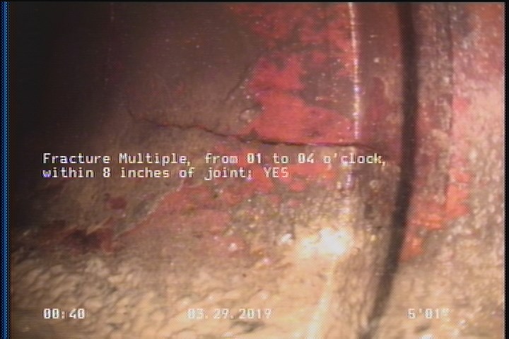 Fracture Multiple, from 01 to 04 o'clock, within 8 inches of joint: YES