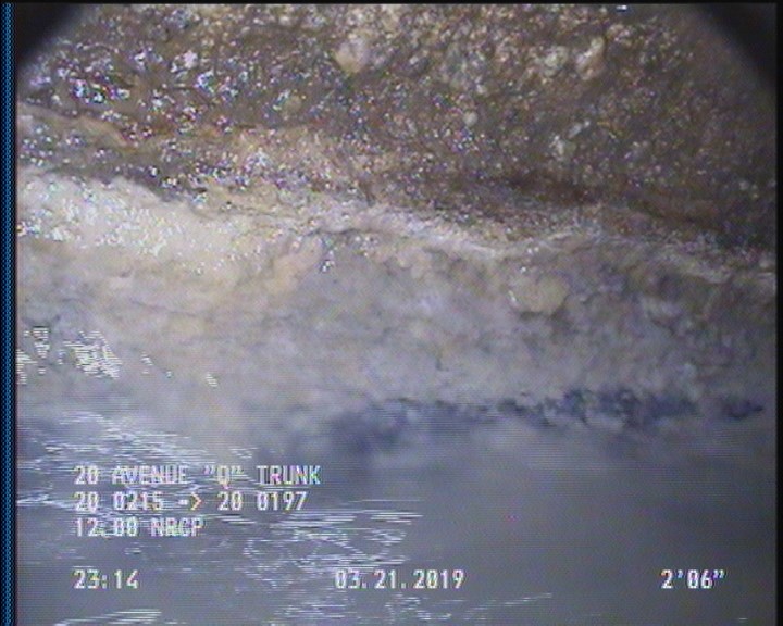 Deposits Attached Grease, 5 %of cross sectional area, from 04 to 08 o'clock, , within 8 inches of joint: YES, Start