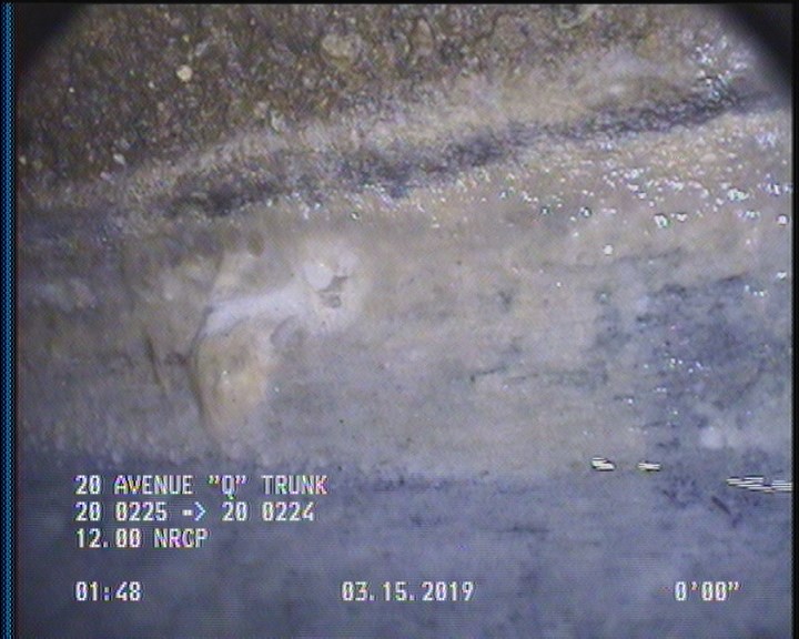 Deposits Attached Grease, 5 %of cross sectional area, from 04 to 08 o'clock, , within 8 inches of joint: YES, Start
