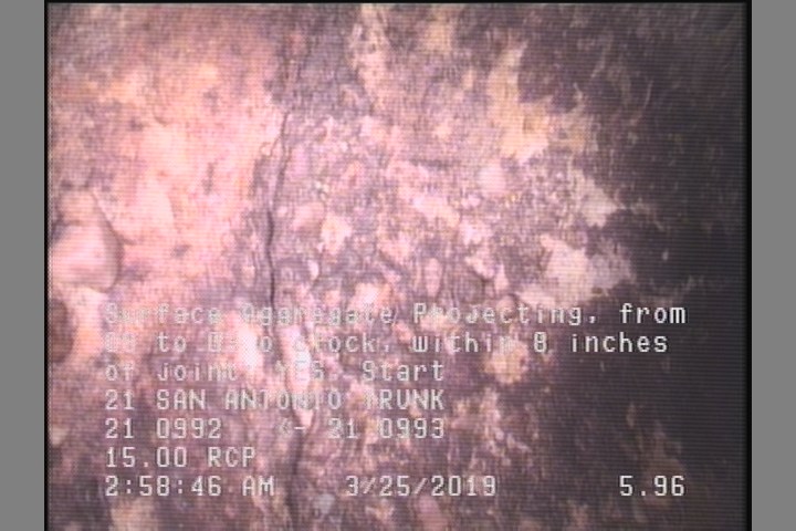 Surface Aggregate Projecting, from 09 to 03 o'clock, within 8 inches of joint: YES, Start