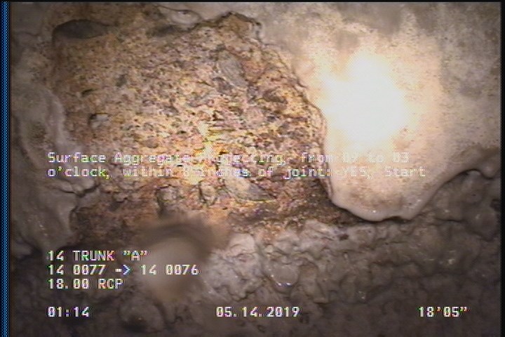 Surface Aggregate Projecting, from 09 to 03 o'clock, within 8 inches of joint: YES, Start