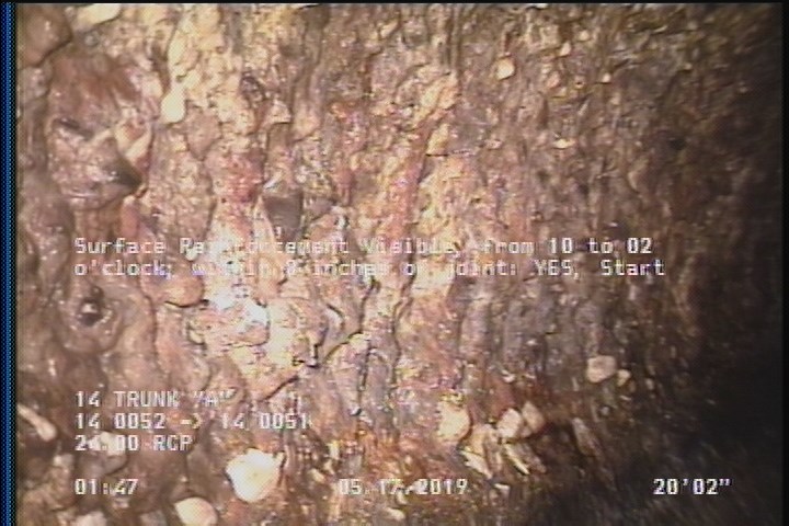 Surface Reinforcement Visible, from 10 to 02 o'clock, within 8 inches of joint: YES, Start