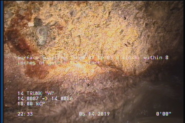 Surface Spalling, from 09 to 03 o'clock, within 8 inches of joint: YES, Start