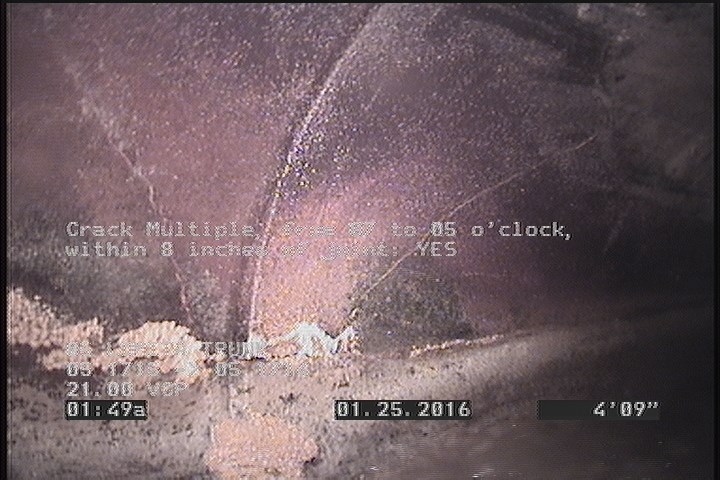 Crack Multiple, from 07 to 05 o'clock, within 8 inches of joint: YES