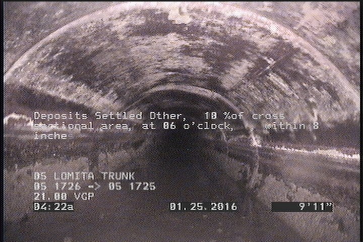 Deposits Settled Other, 10 %of cross sectional area, at 06 o'clock, , within 8 inches of joint: YES
