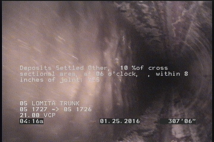 Deposits Settled Other, 10 %of cross sectional area, at 06 o'clock, , within 8 inches of joint: YES