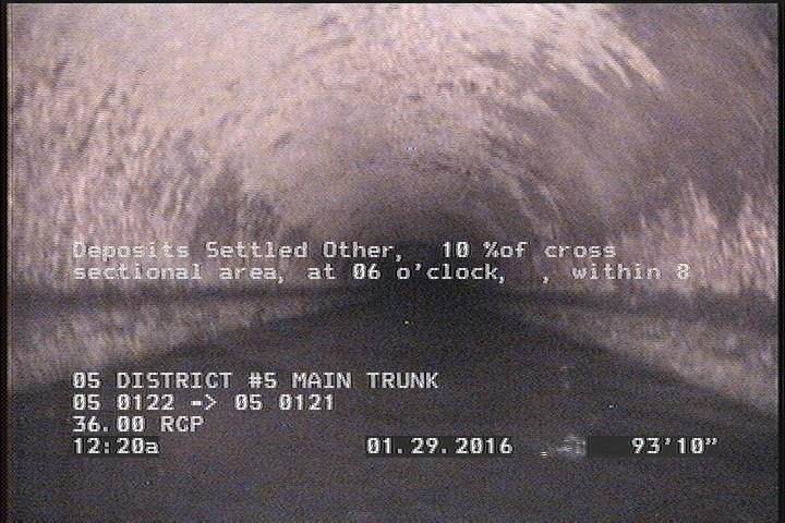 Deposits Settled Other, 10 %of cross sectional area, at 06 o'clock, , within 8 inches of joint: NO, Start