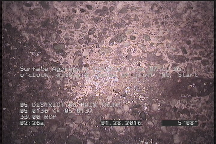 Surface Aggregate Visible, from 07 to 05 o'clock, within 8 inches of joint: NO, Start