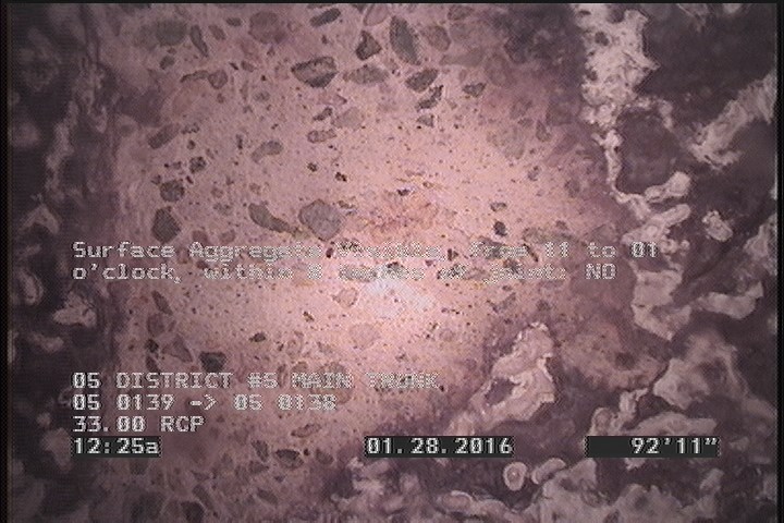 Surface Aggregate Visible, from 11 to 01 o'clock, within 8 inches of joint: NO