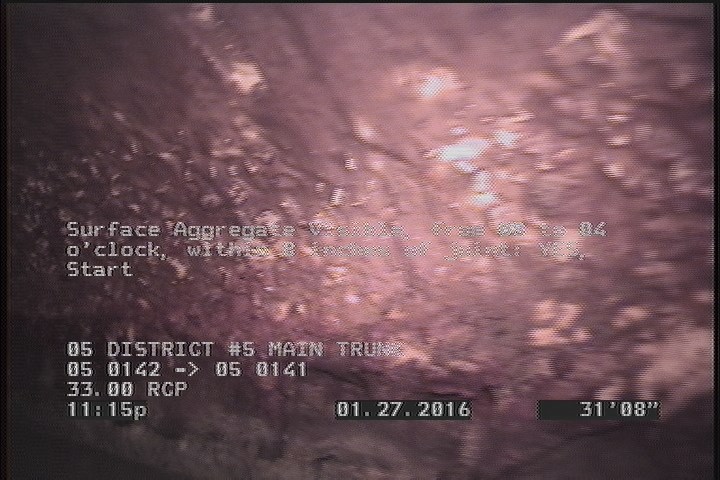 Surface Aggregate Visible, from 08 to 04 o'clock, within 8 inches of joint: YES, Start