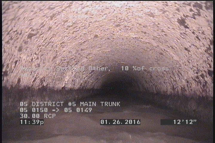 Deposits Settled Other, 10 %of cross sectional area, at 06 o'clock, , within 8 inches of joint: NO