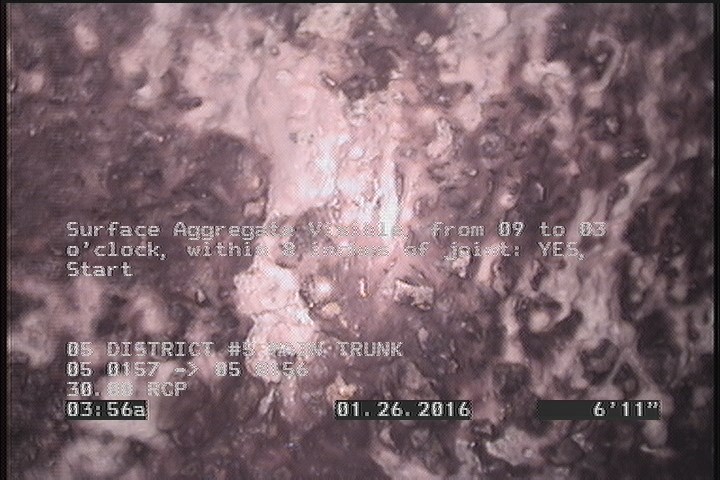 Surface Aggregate Visible, from 09 to 03 o'clock, within 8 inches of joint: YES, Start