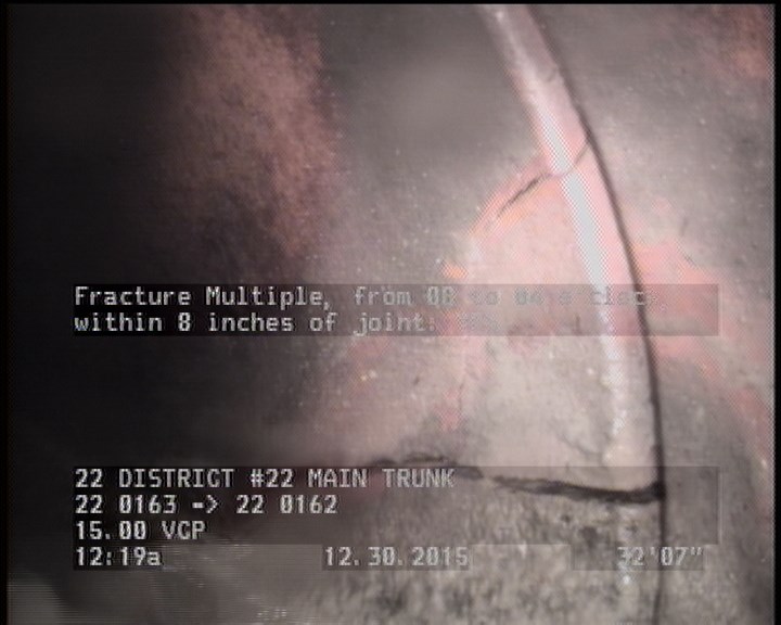 Fracture Multiple, from 08 to 04 o'clock, within 8 inches of joint: YES