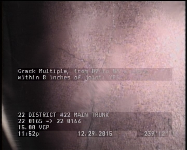 Crack Multiple, from 09 to 03 o'clock, within 8 inches of joint: YES
