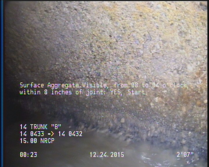 Surface Aggregate Visible, from 08 to 04 o'clock, within 8 inches of joint: YES, Start