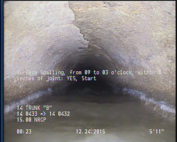Surface Spalling, from 09 to 03 o'clock, within 8 inches of joint: YES, Start