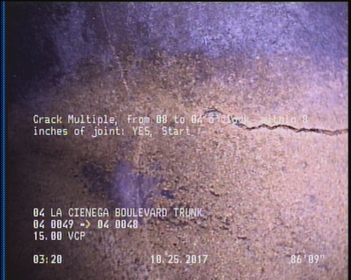 Crack Multiple, from 08 to 04 o'clock, within 8 inches of joint: YES, Start
