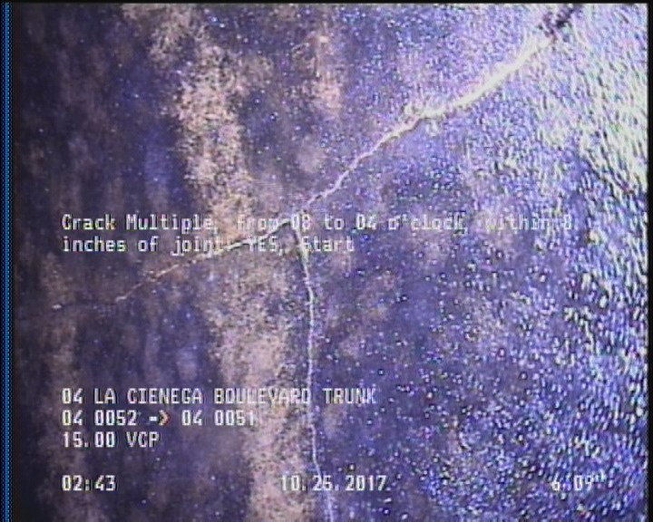 Crack Multiple, from 08 to 04 o'clock, within 8 inches of joint: YES, Start