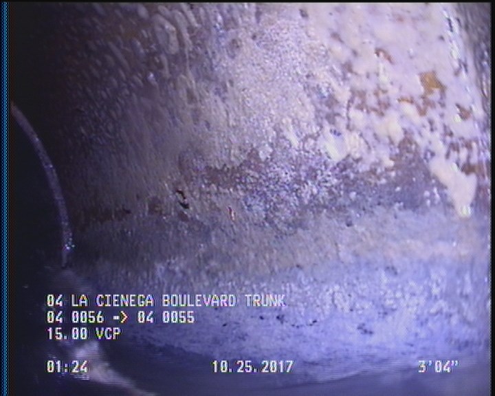 Deposits Attached Grease, 5 %of cross sectional area, from 03 to 09 o'clock, , within 8 inches of joint: YES, Start