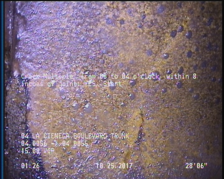 Crack Multiple, from 08 to 04 o'clock, within 8 inches of joint: YES, Start