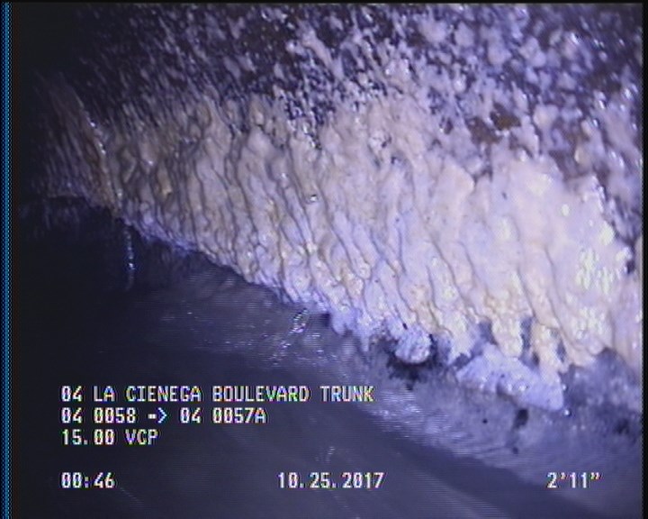 Deposits Attached Grease, 5 %of cross sectional area, from 04 to 08 o'clock, , within 8 inches of joint: YES, Start