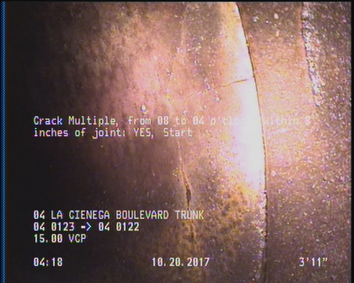 Crack Multiple, from 08 to 04 o'clock, within 8 inches of joint: YES, Start