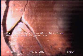 Fracture Multiple, from 08 to 04 o'clock, within 8 inches of joint: YES
