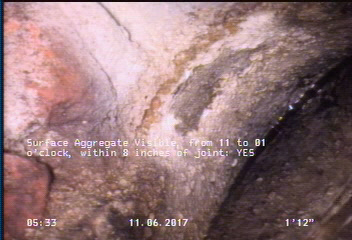 Surface Aggregate Visible, from 11 to 01 o'clock, within 8 inches of joint: YES
