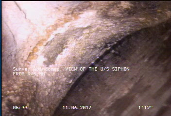 Survey Abandoned - VIEW OF THE U/S SIPHON FROM D/S MH