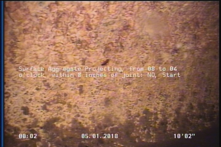 Surface Aggregate Projecting, from 08 to 04 o'clock, within 8 inches of joint: NO, Start