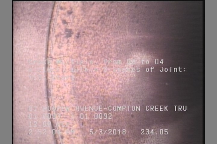 Crack Multiple, from 08 to 04 o'clock, within 8 inches of joint: YES, Start
