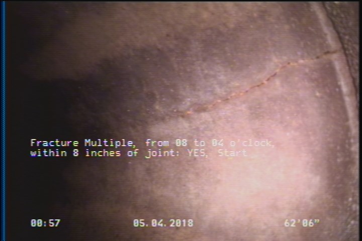 Fracture Multiple, from 08 to 04 o'clock, within 8 inches of joint: YES, Start