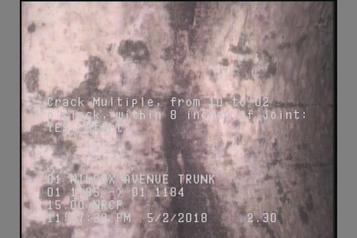 Crack Multiple, from 10 to 02 o'clock, within 8 inches of joint: YES, Start