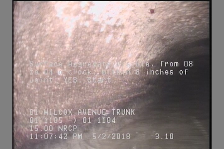 Surface Aggregate Visible, from 08 to 04 o'clock, within 8 inches of joint: YES, Start