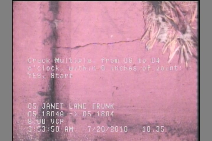 Crack Multiple, from 08 to 04 o'clock, within 8 inches of joint: YES, Start