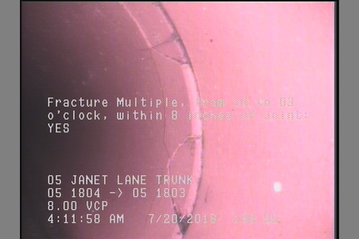 Fracture Multiple, from 10 to 03 o'clock, within 8 inches of joint: YES