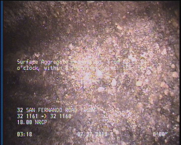 Surface Aggregate Projecting, from 08 to 04 o'clock, within 8 inches of joint: YES, Start