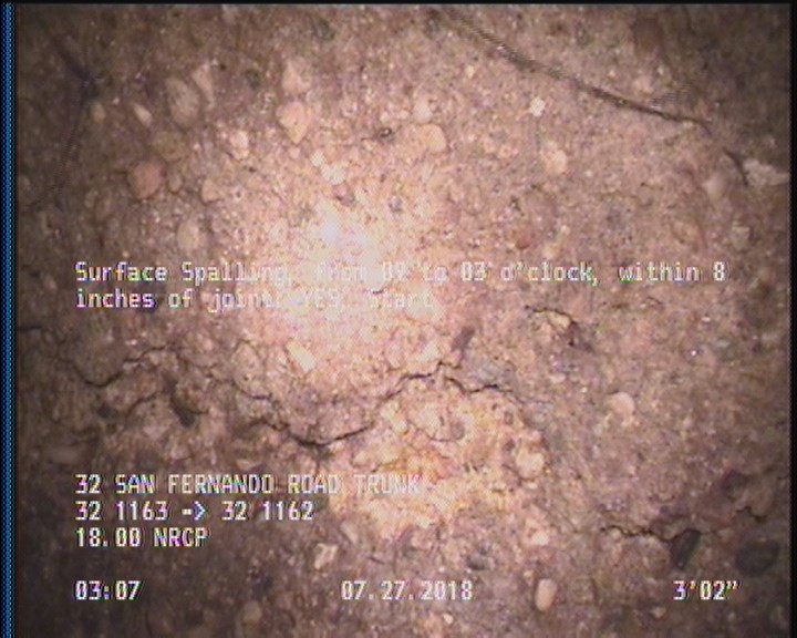 Surface Spalling, from 09 to 03 o'clock, within 8 inches of joint: YES, Start