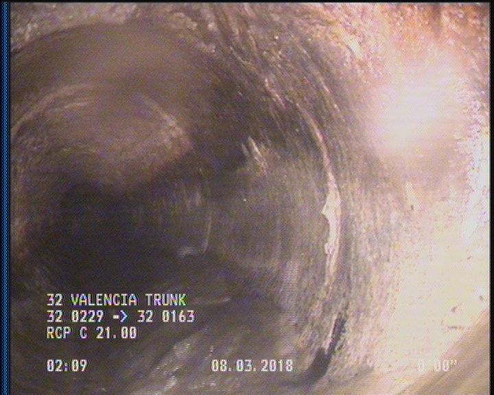 Deposits Attached Grease, 5 %of cross sectional area, from 03 to 09 o'clock, , within 8 inches of joint: YES